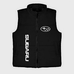 Мужской жилет Subaru logo white, цвет: 3D-черный