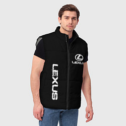 Мужской жилет Lexus white logo auto, цвет: 3D-светло-серый — фото 2