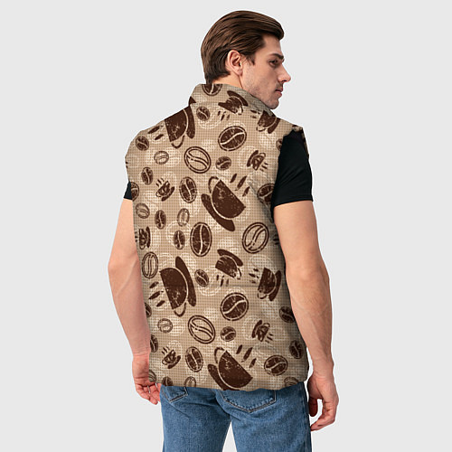 Мужской жилет Кофейный узор / 3D-Черный – фото 4