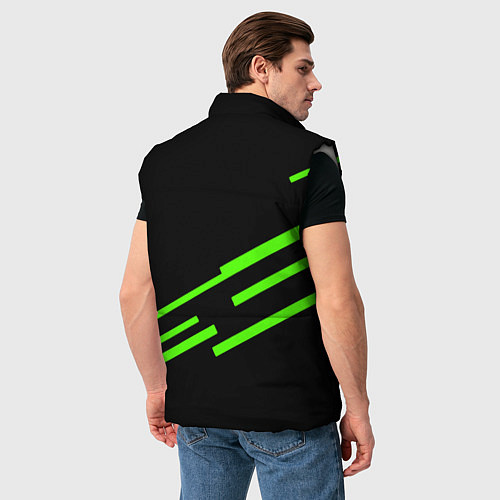Мужской жилет Razer line green / 3D-Светло-серый – фото 4