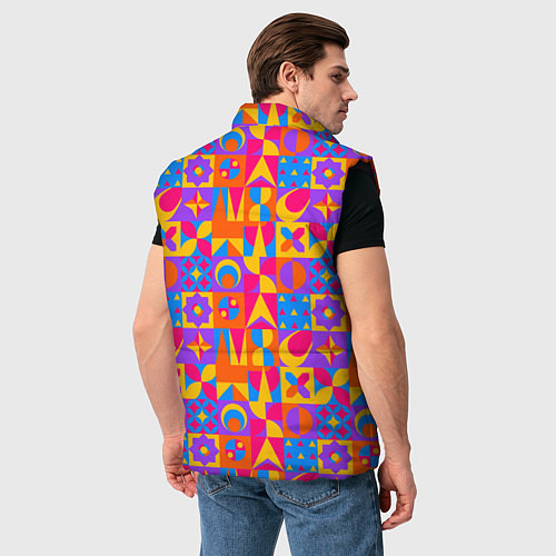 Мужской жилет Нео-гео текстура / 3D-Черный – фото 4