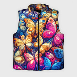 Мужской жилет Разноцветные бабочки - нейросеть, цвет: 3D-светло-серый
