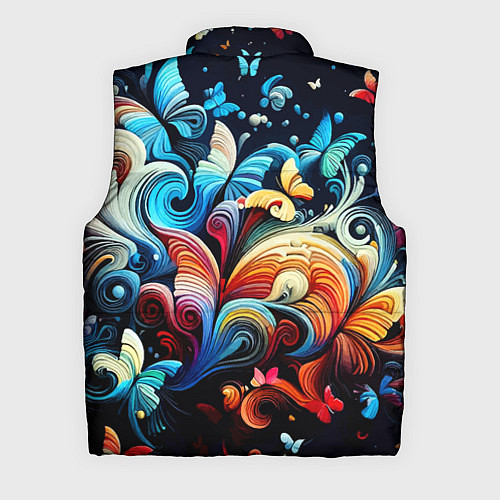 Мужской жилет Бабочки и цветы в ночи - фантазия / 3D-Светло-серый – фото 2