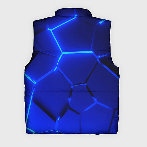 Мужской жилет Текстура темных синих неоновые плиты / 3D-Светло-серый – фото 2