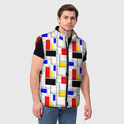 Мужской жилет Геометрия цветных Пит Мондриан, цвет: 3D-красный — фото 2