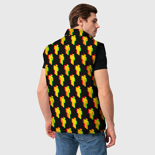 Мужской жилет Billie Eilish glitch pattern / 3D-Черный – фото 4