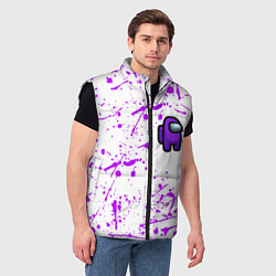 Мужской жилет Among us neon colors game, цвет: 3D-черный — фото 2