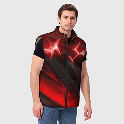 Мужской жилет Яркая красная объемная абстракция, цвет: 3D-светло-серый — фото 2