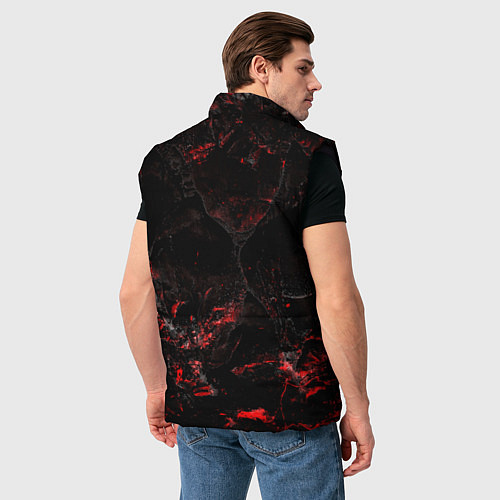 Мужской жилет Потертая красная текстура / 3D-Черный – фото 4
