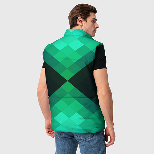 Мужской жилет Изумрудная мозаика / 3D-Черный – фото 4