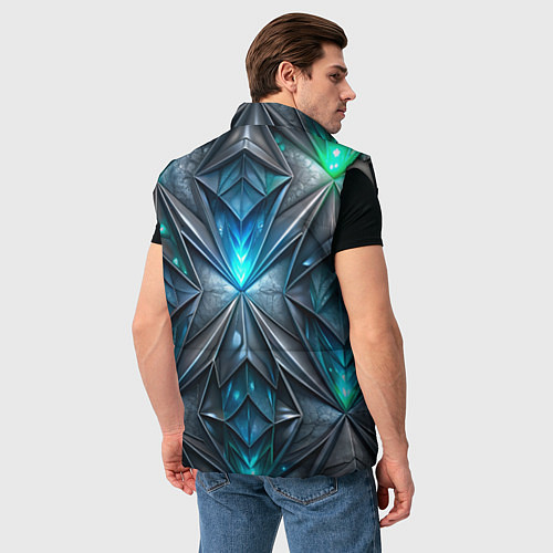 Мужской жилет Темная текстура со свечением / 3D-Светло-серый – фото 4