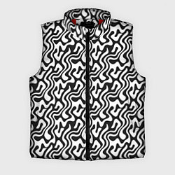 Мужской жилет Черно-белый узор с абстрактными линиями, цвет: 3D-красный