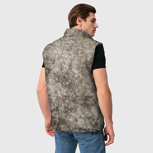 Мужской жилет Абстракция - серый грязный гранж / 3D-Черный – фото 4