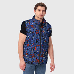 Мужской жилет Человечки панки, цвет: 3D-черный — фото 2