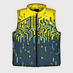 Мужской жилет Яркий абстрактный геометрический рисунок для спорт, цвет: 3D-светло-серый