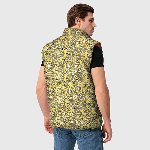 Мужской жилет Человечки в шляпе / 3D-Красный – фото 4