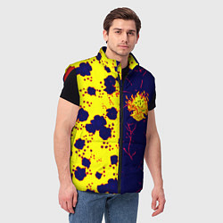 Мужской жилет Cyberpunk лого текстура, цвет: 3D-красный — фото 2