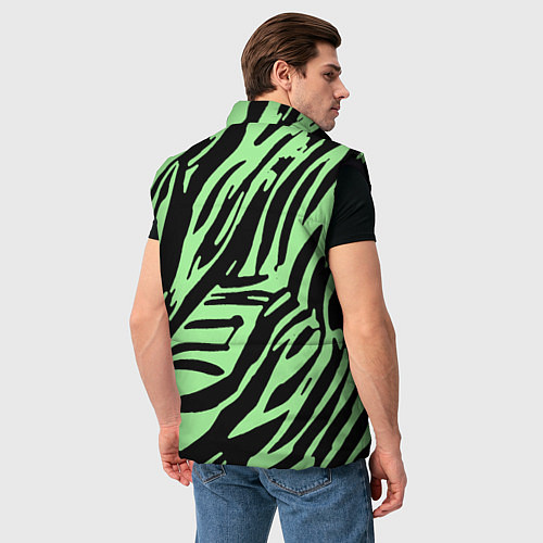 Мужской жилет Чёрно-зелёный полосками / 3D-Черный – фото 4