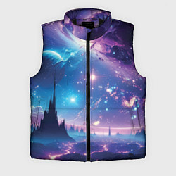 Мужской жилет Звездный город в космосе, цвет: 3D-черный