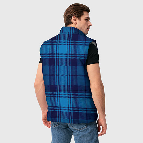 Мужской жилет Синяя клетка / 3D-Светло-серый – фото 4