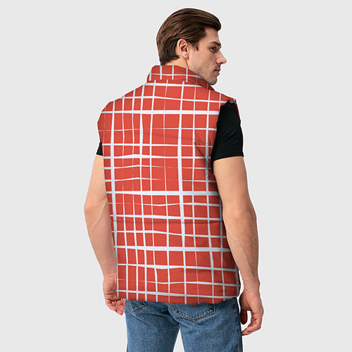 Мужской жилет Светлая клетка на красном / 3D-Черный – фото 4