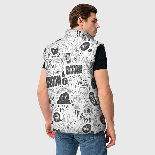 Мужской жилет Мрак и обречённость - приведения: паттерн / 3D-Черный – фото 4