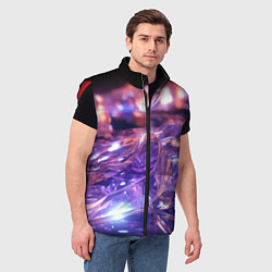 Мужской жилет Плавление абстрактных блестящих камней, цвет: 3D-красный — фото 2
