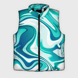 Мужской жилет Кислотно синий белый мраморный фон, цвет: 3D-черный