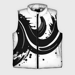 Мужской жилет Чёрно-белая экспрессивная абстракция, цвет: 3D-светло-серый
