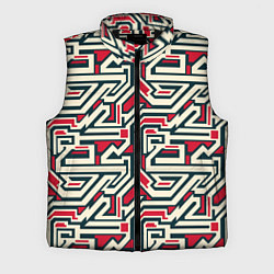 Мужской жилет Лабиринтовые зигзаги, цвет: 3D-черный