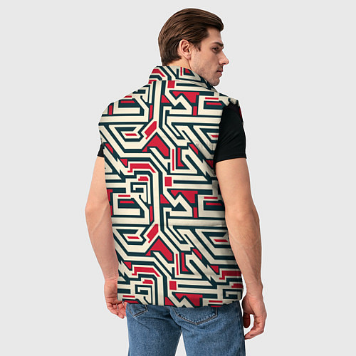 Мужской жилет Лабиринтовые зигзаги / 3D-Черный – фото 4