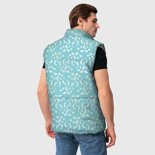 Мужской жилет Мозаика на голубом / 3D-Светло-серый – фото 4