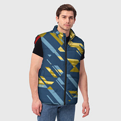 Мужской жилет Абстракция текстуры спортивной формы, цвет: 3D-красный — фото 2