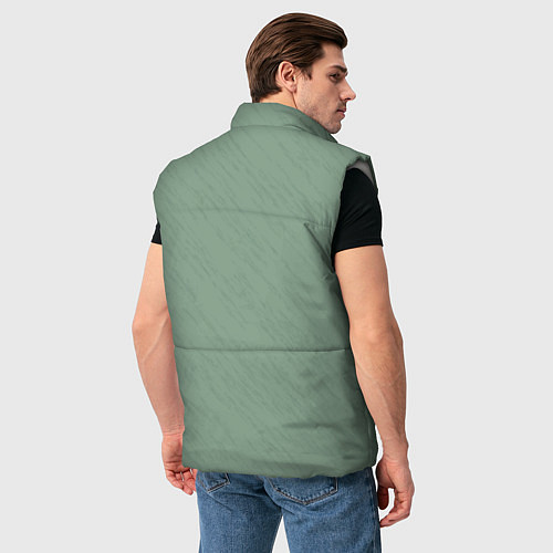 Мужской жилет Текстура пыльно-зелёный однотонный / 3D-Светло-серый – фото 4