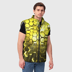 Мужской жилет Золотые соты, цвет: 3D-светло-серый — фото 2