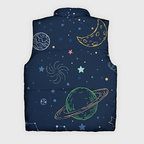 Мужской жилет Планеты и созвездия в космосе / 3D-Светло-серый – фото 2