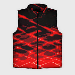 Мужской жилет Красные абстрактные полосы на чёрном фоне, цвет: 3D-красный