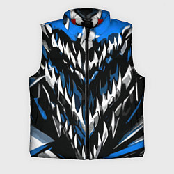 Мужской жилет Абстрактные бело-синие шипы, цвет: 3D-красный