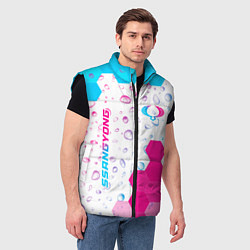 Мужской жилет SsangYong neon gradient style вертикально, цвет: 3D-черный — фото 2