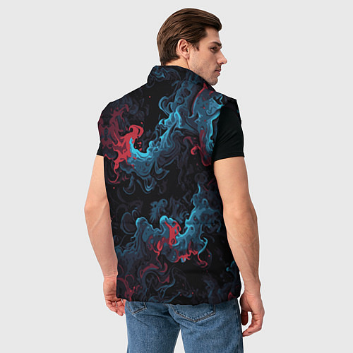 Мужской жилет Цветные клубы дыма / 3D-Черный – фото 4