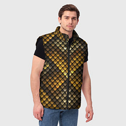 Мужской жилет Кольчуга - металлическая чешуя змеи, цвет: 3D-черный — фото 2