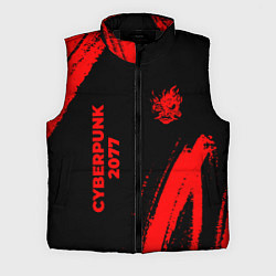 Мужской жилет Cyberpunk 2077 - red gradient вертикально, цвет: 3D-черный
