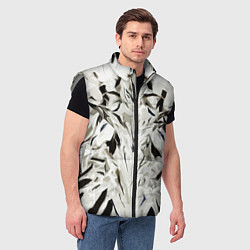 Мужской жилет Black and white abstraction, цвет: 3D-светло-серый — фото 2