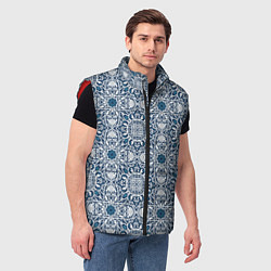 Мужской жилет Геометрический узор бело-синий, цвет: 3D-красный — фото 2