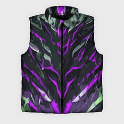 Мужской жилет Фиолетовые адские полосы на чёрном фоне