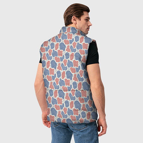 Мужской жилет Абстрактный паттерн: пятна и плывущие формы / 3D-Черный – фото 4