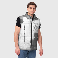 Мужской жилет Lamborghini - white gradient вертикально, цвет: 3D-черный — фото 2