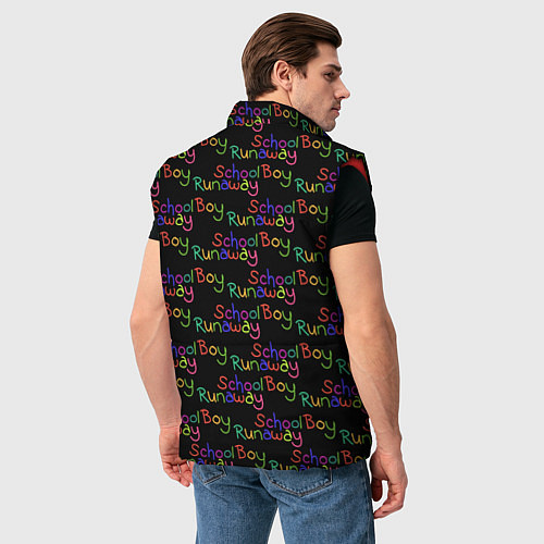 Мужской жилет Logo - Schoolboy Runaway pattern / 3D-Красный – фото 4
