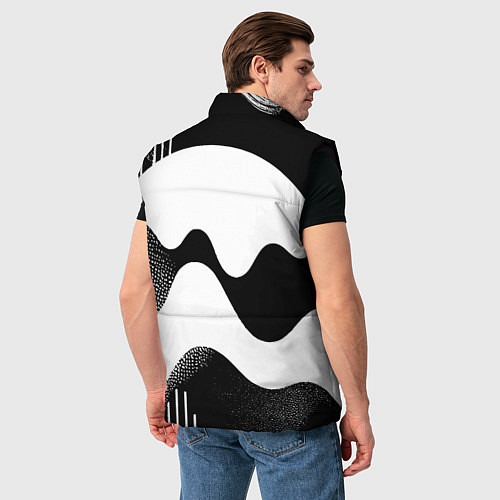 Мужской жилет Солнечный дождь - абстракция / 3D-Черный – фото 4