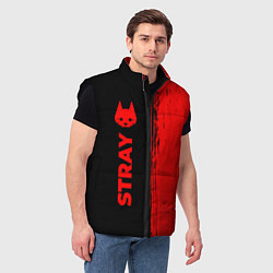 Мужской жилет Stray - red gradient по-вертикали, цвет: 3D-черный — фото 2